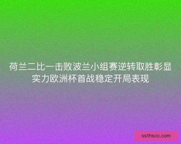 荷兰二比一击败波兰小组赛逆转取胜彰显实力欧洲杯首战稳定开局表现 荷兰二比一击败波兰小组赛逆转取胜彰显实力欧洲杯首战稳定开局表现